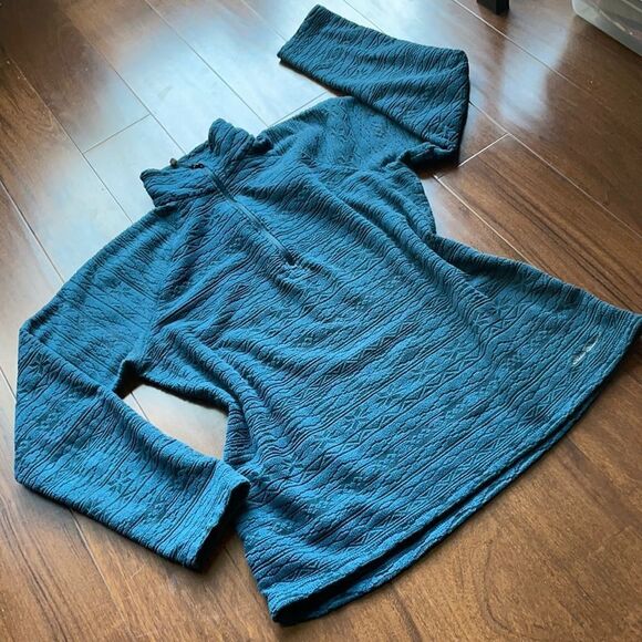 Eddie Bauer | Teal Quarter Zip Pullover Sweater, size M - Picture 4 of 16